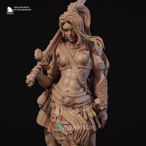 Human Female Fighter Battlemaster,Paladin, also Helmet PC / NPC Unpainted D&D 5e | 28mm,32mm,54mm,75mm,100mm,140mm | Pathfinder|