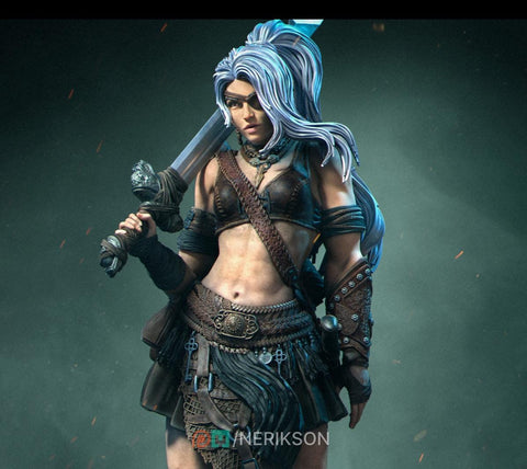 Human Female Fighter Battlemaster,Paladin, also Helmet PC / NPC Unpainted D&D 5e | 28mm,32mm,54mm,75mm,100mm,140mm | Pathfinder|