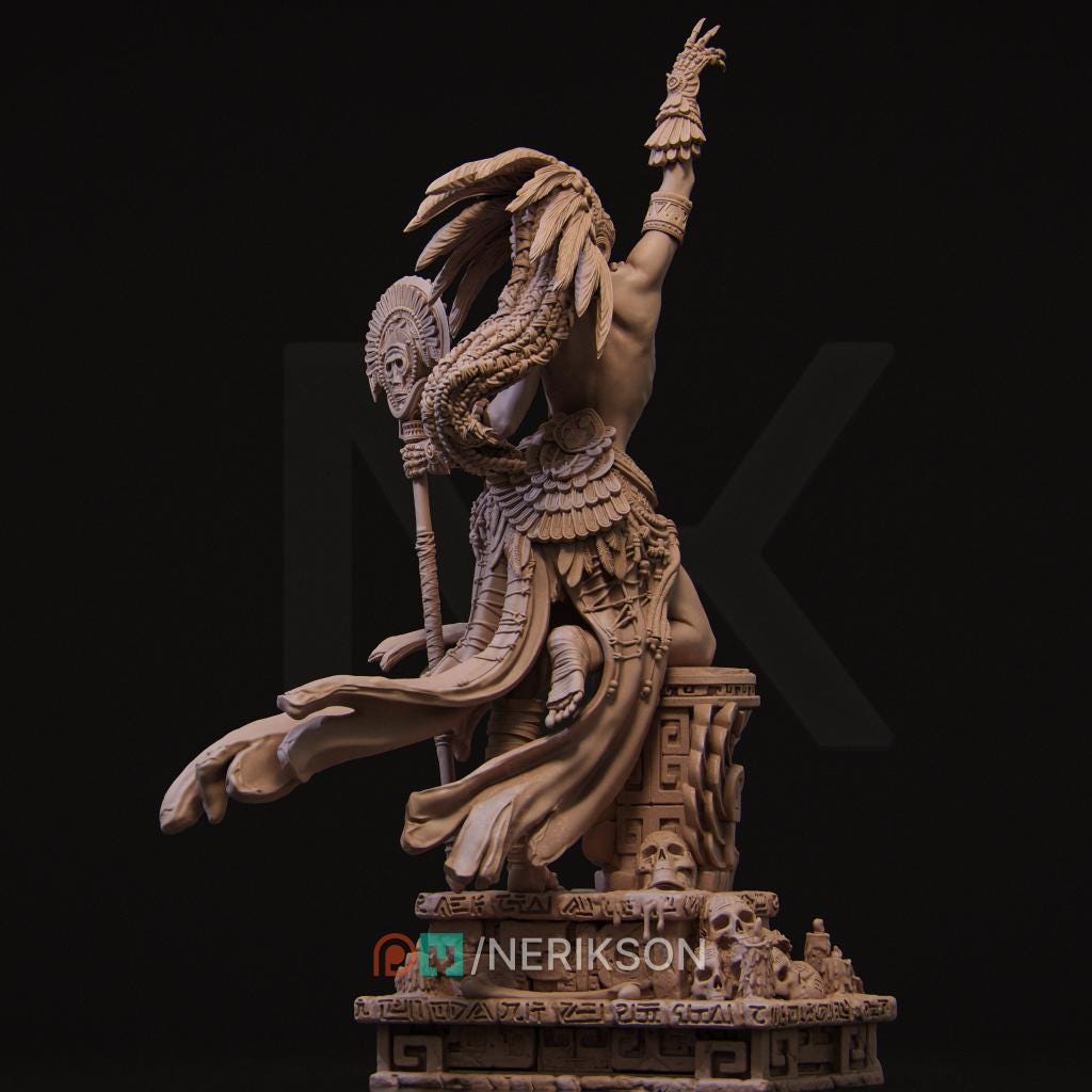 Female Cleric, Druid, Shaman, Necromancer PC / NPC Unpainted D&amp;D 5e | 28mm,32mm,54mm,75mm,100mm | Pathfinder| Dungeons and Dragons gift idea