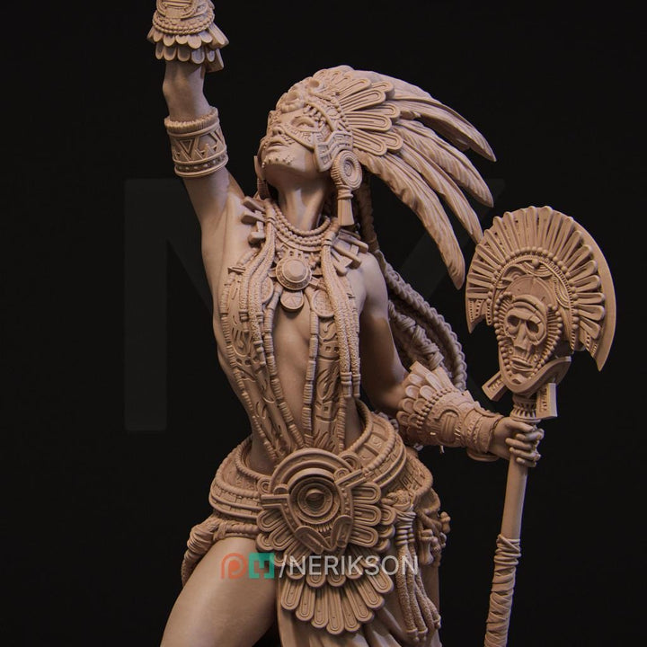 Female Cleric, Druid, Shaman, Necromancer PC / NPC Unpainted D&amp;D 5e | 28mm,32mm,54mm,75mm,100mm | Pathfinder| Dungeons and Dragons gift idea