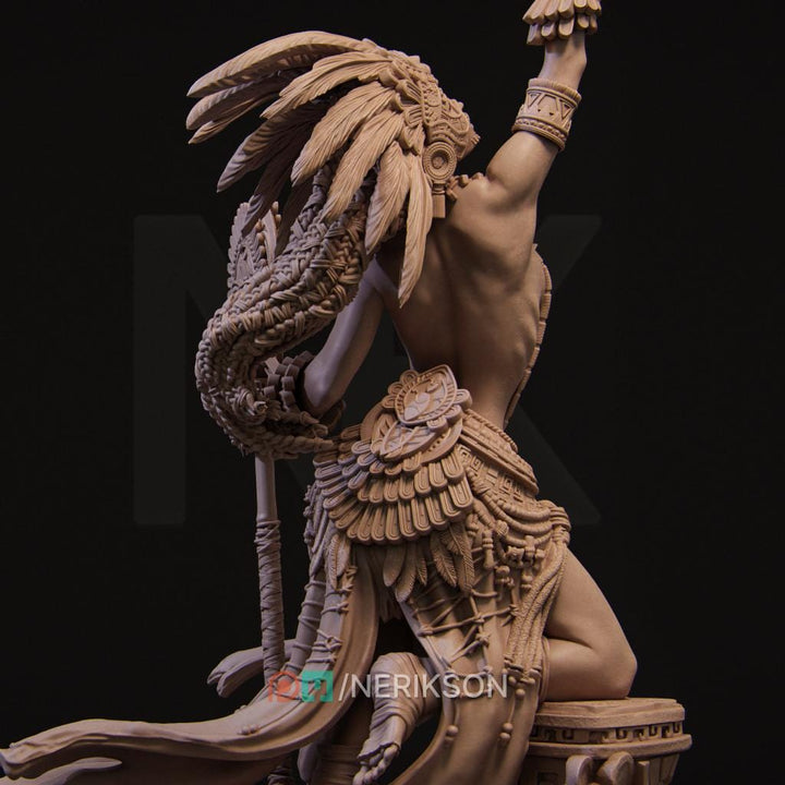 Female Cleric, Druid, Shaman, Necromancer PC / NPC Unpainted D&amp;D 5e | 28mm,32mm,54mm,75mm,100mm | Pathfinder| Dungeons and Dragons gift idea