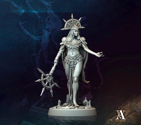 Human Female Necromancer Warlock Sorcerer Cultist | 28mm,32mm,54mm,75mm,100mm Scales| Dungeons and Dragons | Pathfinder | Archvillain Games