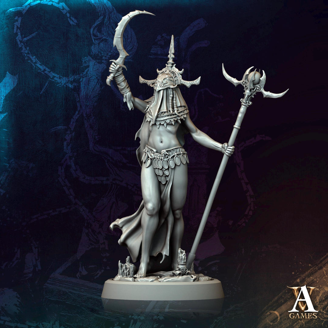 Human Female Necromancer Warlock Sorcerer Cultist | 28mm,32mm,54mm,75mm,100mm Scales| Dungeons and Dragons | Pathfinder | Archvillain Games