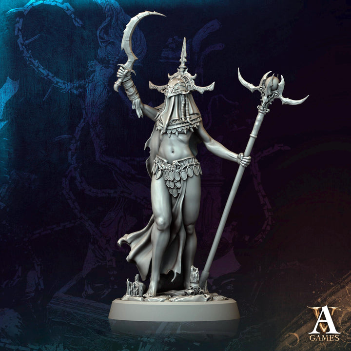 Human Female Necromancer Warlock Sorcerer Cultist | 28mm,32mm,54mm,75mm,100mm Scales| Dungeons and Dragons | Pathfinder | Archvillain Games