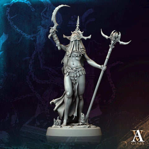 Human Female Necromancer Warlock Sorcerer Cultist | 28mm,32mm,54mm,75mm,100mm Scales| Dungeons and Dragons | Pathfinder | Archvillain Games