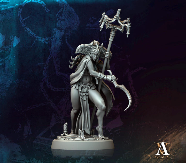 Human Female Necromancer Warlock Sorcerer Cultist | 28mm,32mm,54mm,75mm,100mm Scales| Dungeons and Dragons | Pathfinder | Archvillain Games