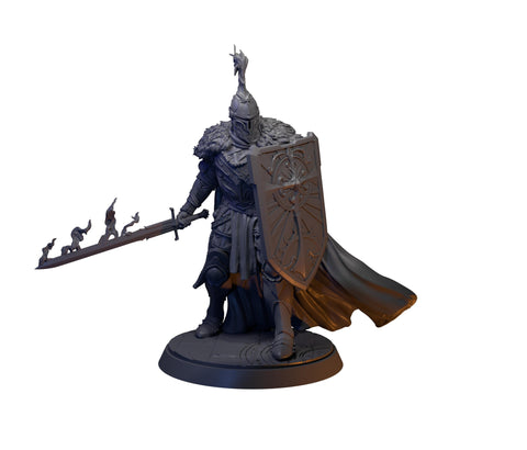 DIgital STL | Human Paladin Fighter Sword & Shield, Paintedornot Original Design | 28mm, 32mm, 54mm,75mm, 100mm Scales | Pathfinder |DnD 5e