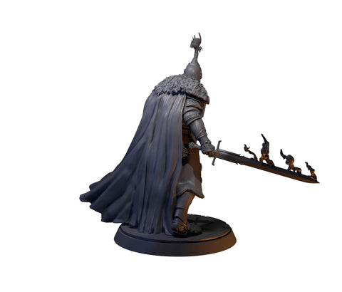 DIgital STL | Human Paladin Fighter Sword & Shield, Paintedornot Original Design | 28mm, 32mm, 54mm,75mm, 100mm Scales | Pathfinder |DnD 5e