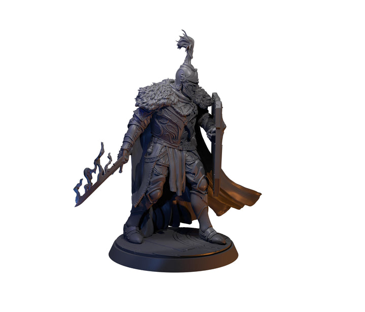 Human Paladin Fighter Sword &amp; Shield, Paintedornot Original Design Unpainted Mini | 28mm, 32mm, 54mm,75mm, 100mm Scales | Pathfinder |DnD 5e