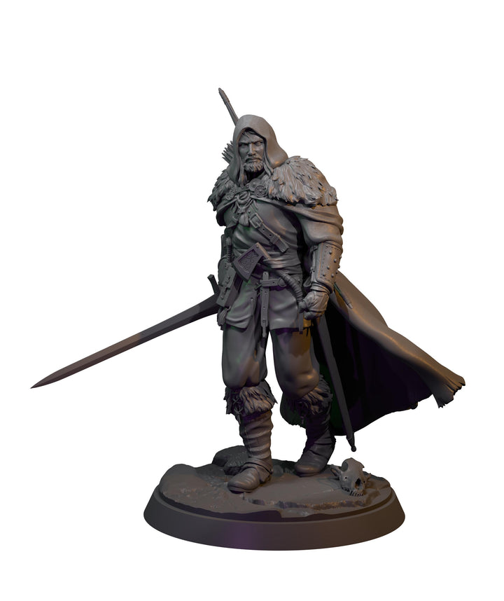 Human Ranger Fighter with Sword, Paintedornot Original Design Unpainted Mini | 5 Sizes /Scales
