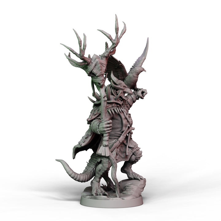 Dragonborn Druid, Wizard, PaintedorNot Original Design Unpainted Mini | 28mm,32mm, 54mm,75mm, 100mm Scales | Dungeons &amp; Dragons | Pathfinder