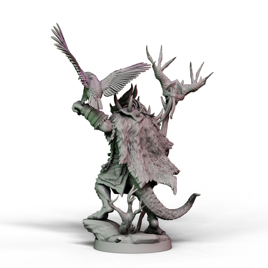 DIgital STL | Dragonborn Druid, Wizard, PaintedorNot Original Design | 28mm,32mm, 54mm,75mm, 100mm Scales | Dungeons &amp; Dragons | Pathfinder