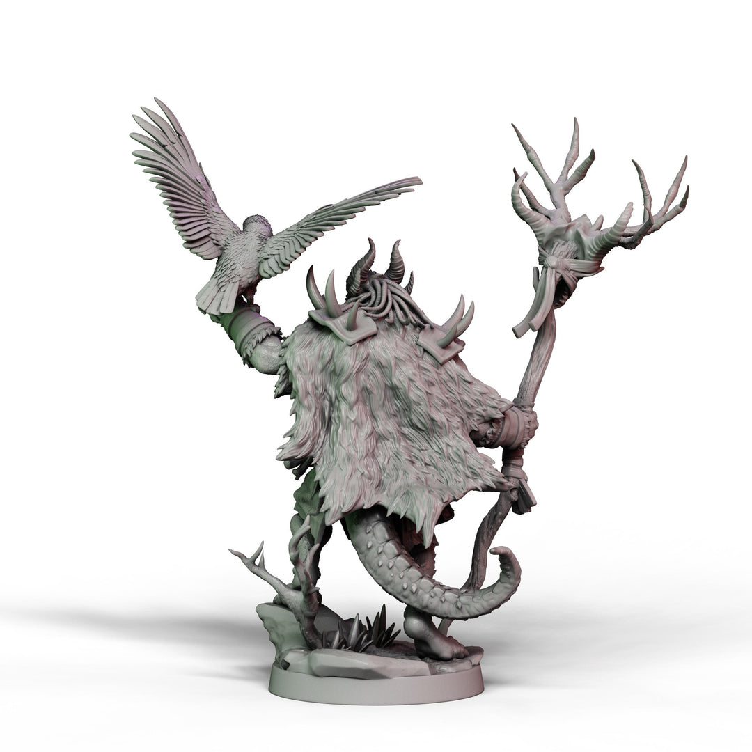 Dragonborn Druid, Wizard, PaintedorNot Original Design Unpainted Mini | 28mm,32mm, 54mm,75mm, 100mm Scales | Dungeons &amp; Dragons | Pathfinder