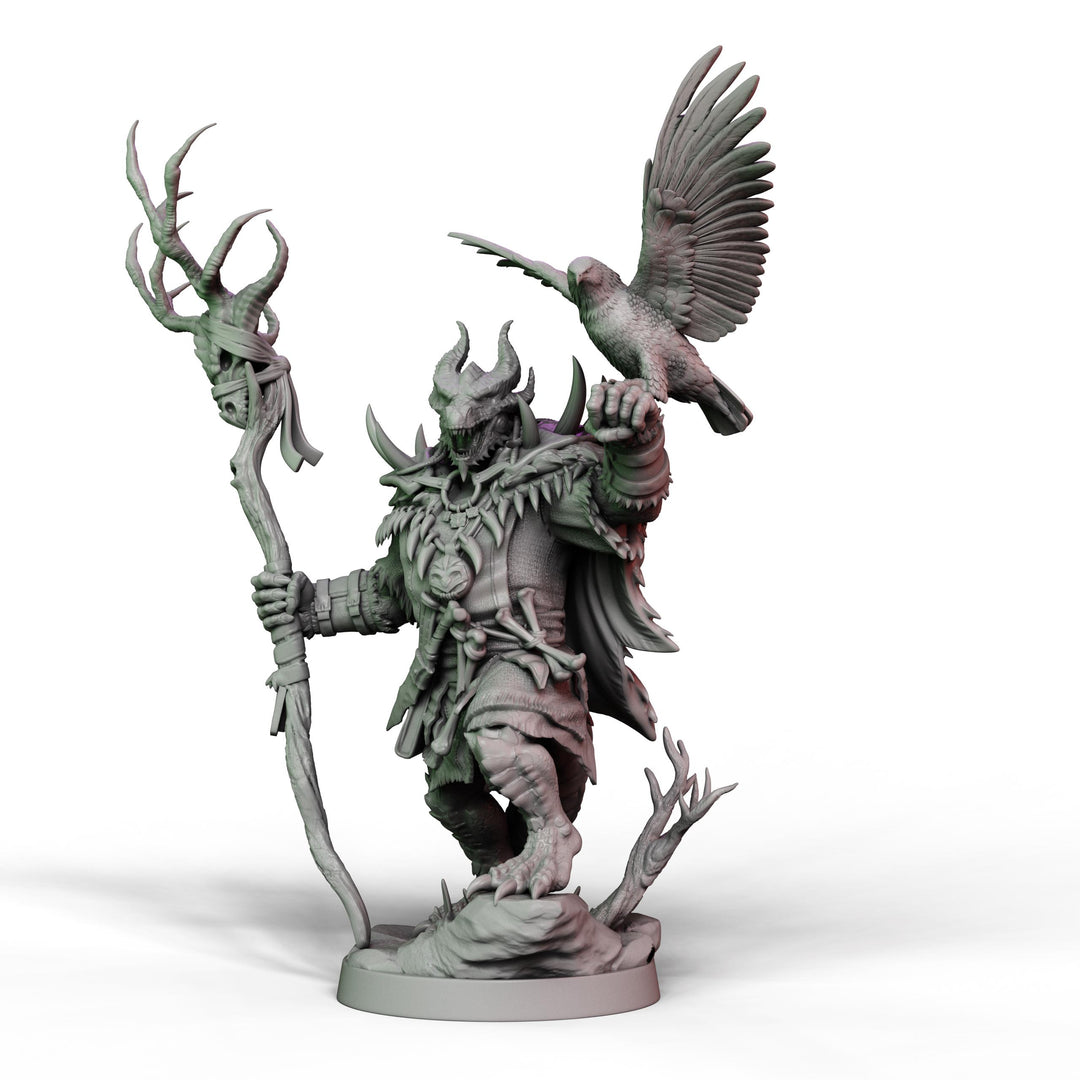DIgital STL | Dragonborn Druid, Wizard, PaintedorNot Original Design | 28mm,32mm, 54mm,75mm, 100mm Scales | Dungeons &amp; Dragons | Pathfinder