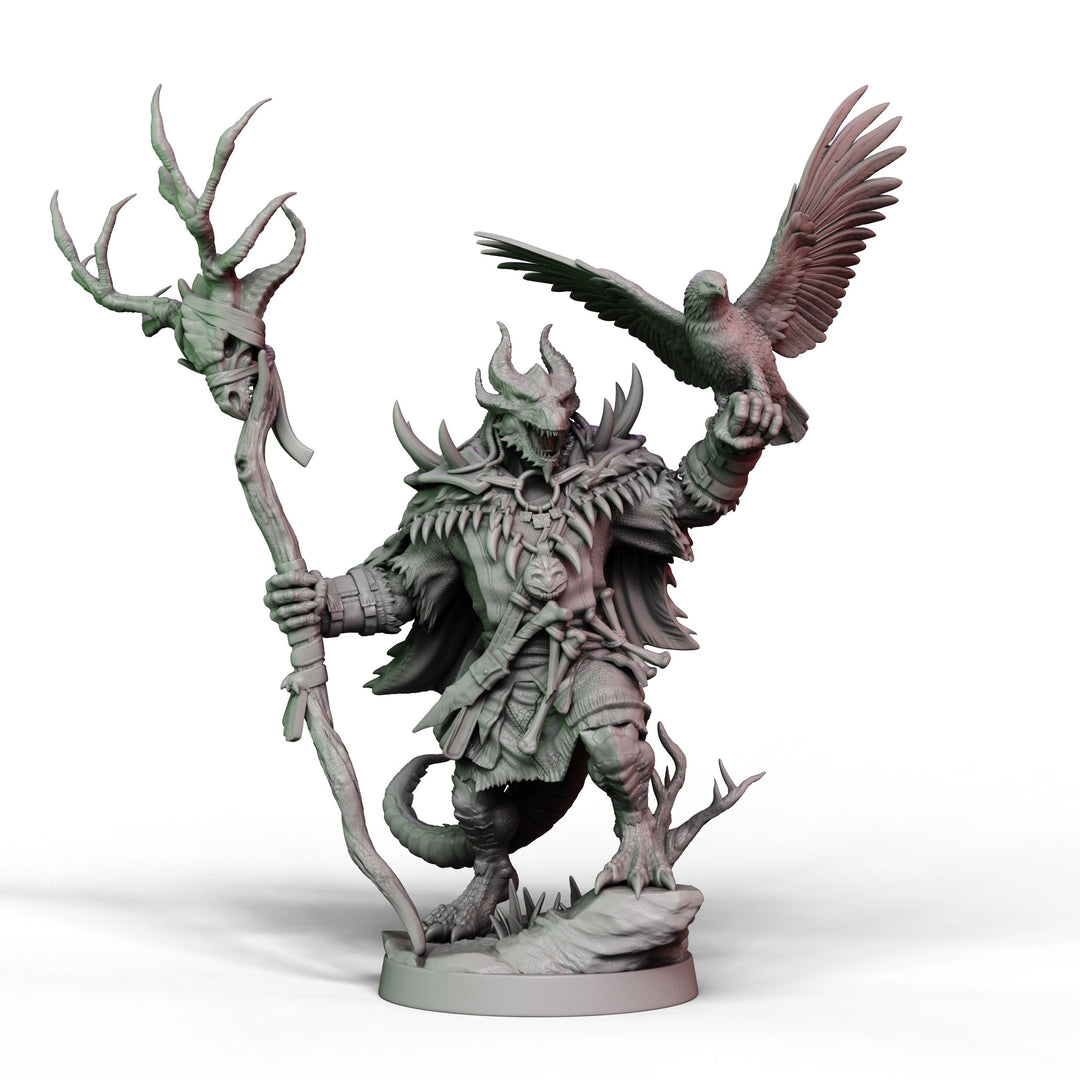 DIgital STL | Dragonborn Druid, Wizard, PaintedorNot Original Design | 28mm,32mm, 54mm,75mm, 100mm Scales | Dungeons &amp; Dragons | Pathfinder