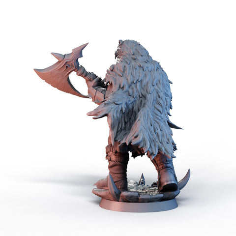 DIgital STL | Half-Orc Barbarian, Fighter PC NPC, PaintedorNot Original Design | 28mm,32mm, 54mm,75mm,100mm Scales | D&D 5e | Pathfinder