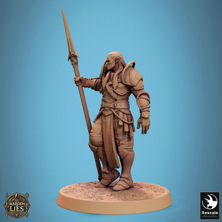 Elf Ranger, Paladin, Fighter,Polearm Master, DnD 5e Unpainted Miniature| 28mm, 32mm,54mm,75mm,100mm Scales | Dungeons &amp; Dragons | Pathfinder