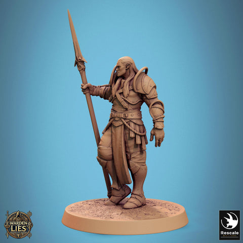 Elf Ranger, Paladin, Fighter,Polearm Master, DnD 5e Unpainted Miniature| 28mm, 32mm,54mm,75mm,100mm Scales | Dungeons & Dragons | Pathfinder