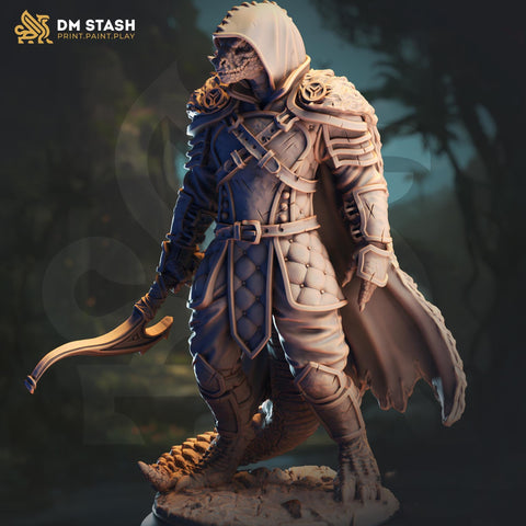 Dragonborn Ranger Fighter Paladin PC NPC Miniature | 28mm, 32mm, 54mm, 75mm, 100mm Scales | Pathfinder Figure DnD | DM Stash |