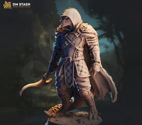 Dragonborn Ranger Fighter Paladin PC NPC Miniature | 28mm, 32mm, 54mm, 75mm, 100mm Scales | Pathfinder Figure DnD | DM Stash |