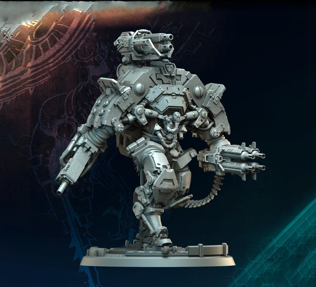 Sci-Fi Chaos Demon Prince Mech Miniature | 32mm, 40mm, 50mm, 65mm 80mm BASE SIZES | Resin Unpainted |