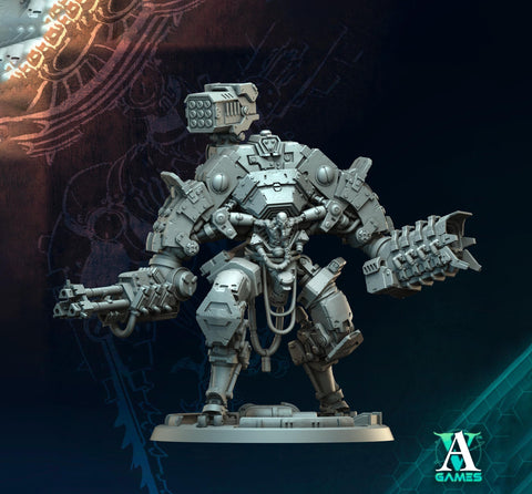 Sci-Fi Chaos Demon Prince Mech Miniature | 32mm, 40mm, 50mm, 65mm 80mm BASE SIZES | Resin Unpainted |