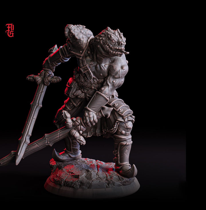 Yuan-ti Halfblood Fighter PC / NPC | 28mm, 32mm,54mm,75mm,100mm Scales | Monster BBEG Mini D&amp;D 5e Pathfinder Figurine