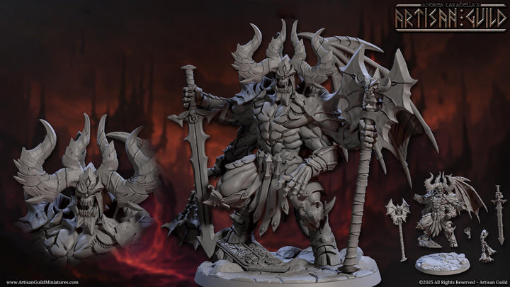 Greater Devil - Archdevil Moloch Resin Miniature| Medium 40mm, Large 50mm, Huge 75mm (BASE Sizes) | Nine Hells | Demon | Dungeons &amp; Dragons