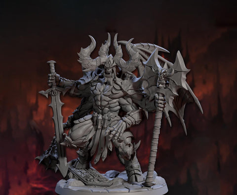 Greater Devil - Archdevil Moloch Resin Miniature| Medium 40mm, Large 50mm, Huge 75mm (BASE Sizes) | Nine Hells | Demon | Dungeons & Dragons