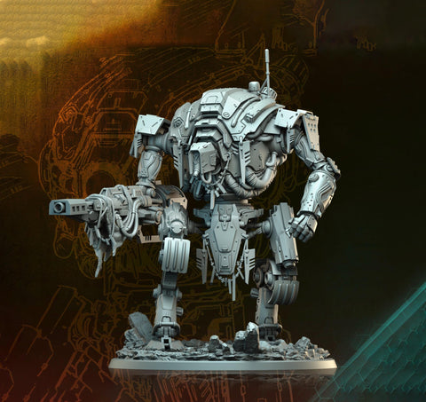 Sci-Fi Heavy Battle Suit, Mech Knight Miniature | 32mm, 40mm, 50mm, 65mm 80mm BASE SIZES | Resin Unpainted |