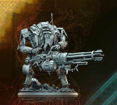 Sci-Fi Heavy Battle Suit, Mech Knight Miniature | 32mm, 40mm, 50mm, 65mm 80mm BASE SIZES | Resin Unpainted |