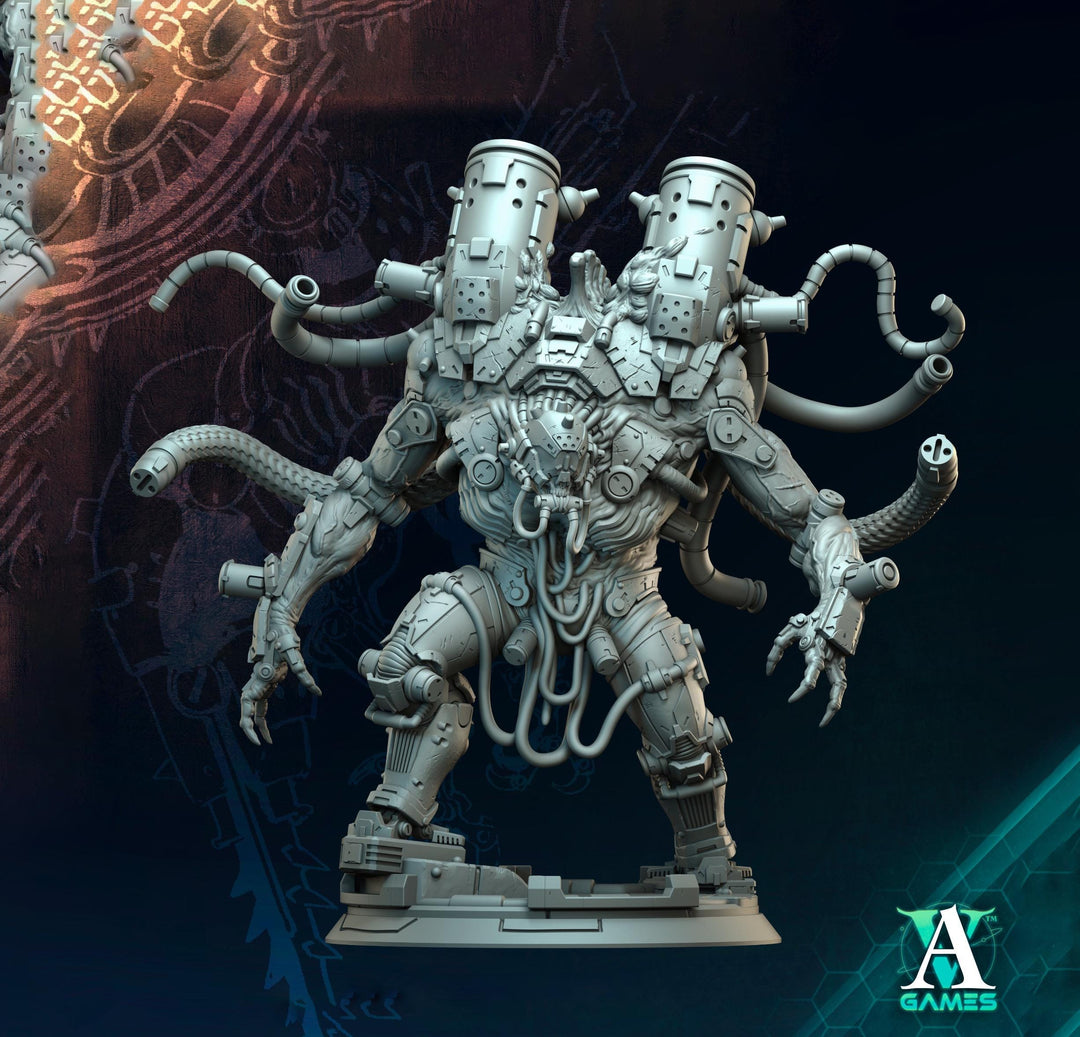 Sci-Fi Chaos Demon Prince Mech Miniature | 32mm, 40mm, 50mm, 65mm 80mm BASE SIZES | Resin Unpainted |