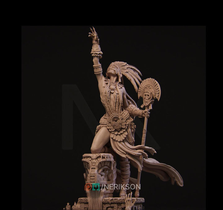 Female Cleric, Druid, Shaman, Necromancer PC / NPC Unpainted D&amp;D 5e | 28mm,32mm,54mm,75mm,100mm | Pathfinder| Dungeons and Dragons gift idea