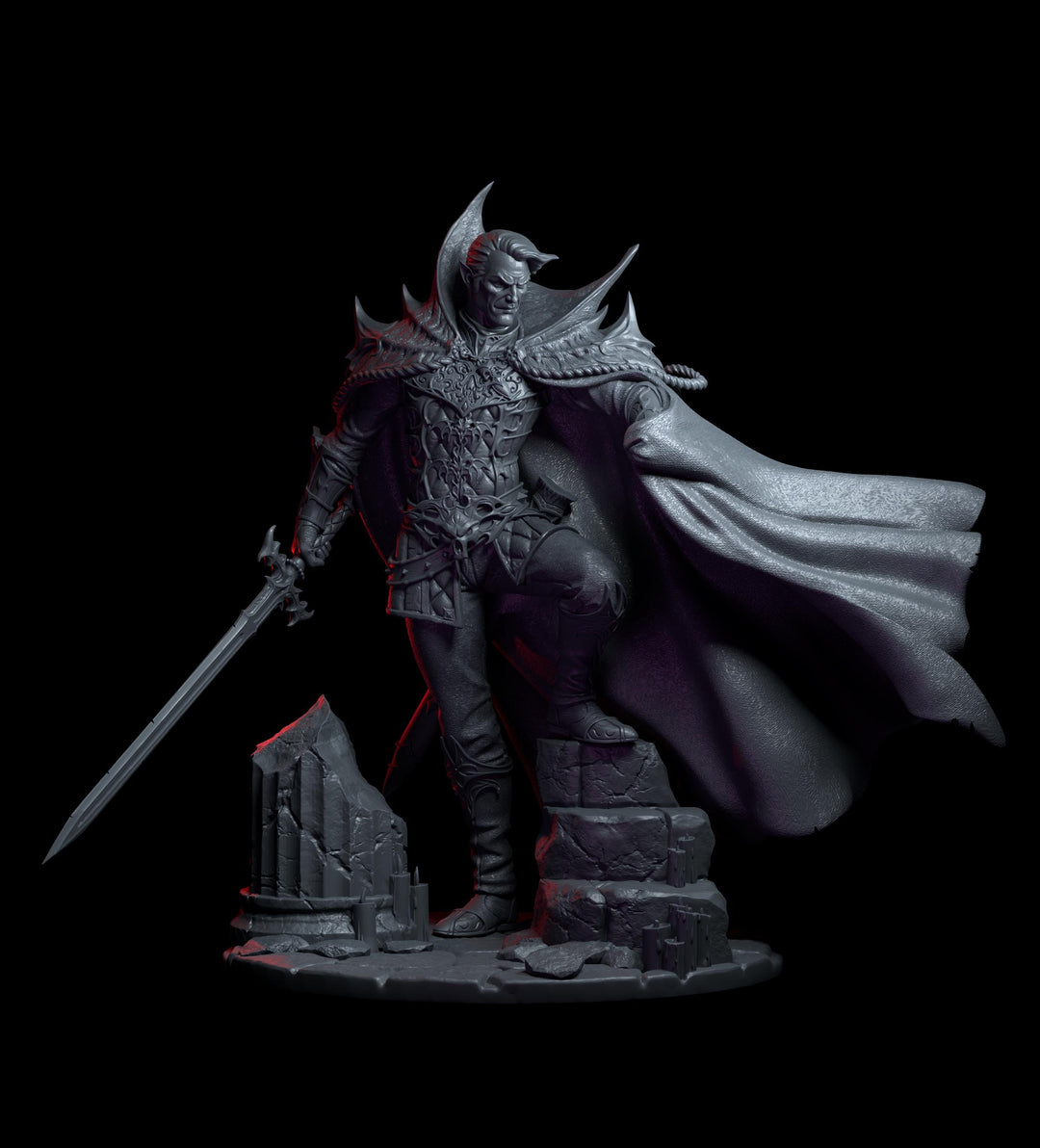 DIgital STL | Vampire Lord Strahd, Paintedornot Original Design | 28mm,32mm,54mm, 75mm,100mm Scale | Undead D&amp;D 5e Mini | Pathfinder