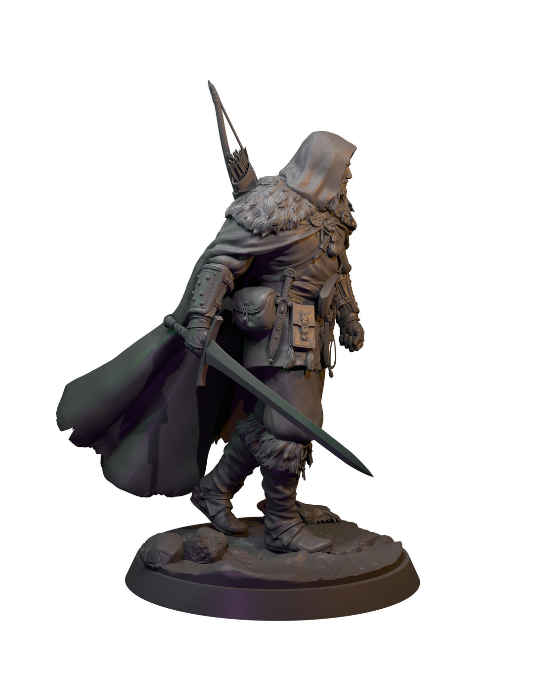 Human Ranger Fighter with Sword, Paintedornot Original Design Unpainted Mini | 5 Sizes /Scales