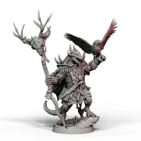 Dragonborn Druid, Wizard, PaintedorNot Original Design Unpainted Mini | 28mm,32mm, 54mm,75mm, 100mm Scales | Dungeons & Dragons | Pathfinder