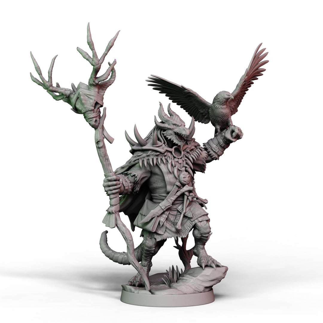 DIgital STL | Dragonborn Druid, Wizard, PaintedorNot Original Design | 28mm,32mm, 54mm,75mm, 100mm Scales | Dungeons &amp; Dragons | Pathfinder