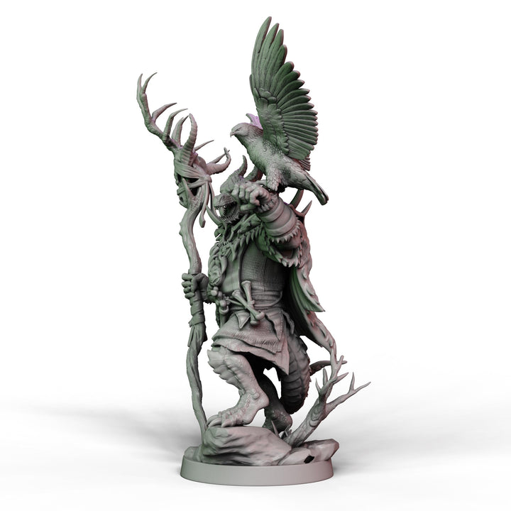 Dragonborn Druid, Wizard, PaintedorNot Original Design Unpainted Mini | 28mm,32mm, 54mm,75mm, 100mm Scales | Dungeons &amp; Dragons | Pathfinder