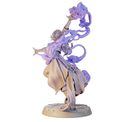 DIgital STL | Female Wizard, Warlock, Sorcerer PC NPC, Paintedornot Original Design | 28mm,32mm,54mm,75mm,100mm Scales | Pathfinder| DnD 5e