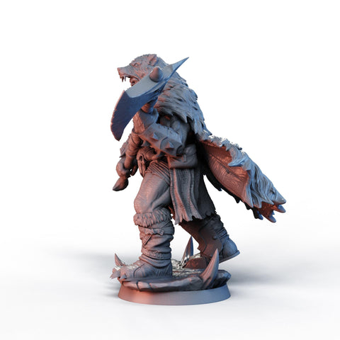 DIgital STL | Half-Orc Barbarian, Fighter PC NPC, PaintedorNot Original Design | 28mm,32mm, 54mm,75mm,100mm Scales | D&D 5e | Pathfinder
