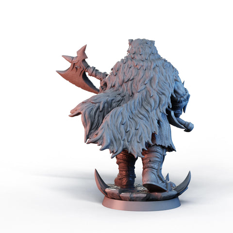 DIgital STL | Half-Orc Barbarian, Fighter PC NPC, PaintedorNot Original Design | 28mm,32mm, 54mm,75mm,100mm Scales | D&D 5e | Pathfinder