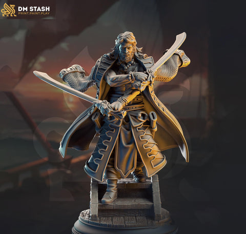Human Fighter, Ranger, Rogue, Swashbuckler | Unpainted Miniature | 28mm, 32mm, 54mm,75mm, 100mm Scales | Pathfinder Figure | DnD |