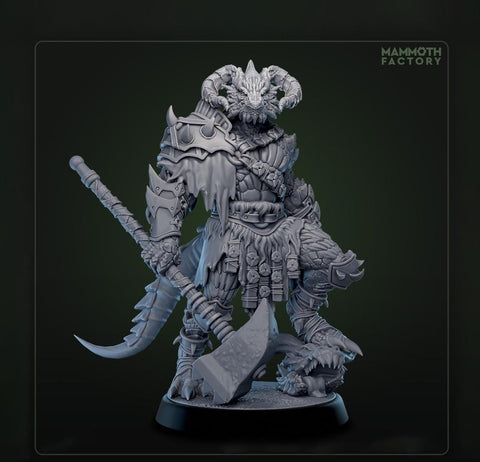 Dragonborn Barbarian, Ranger, Fighter Hammer | 28mm, 32mm,54mm, 75mm, 100mm Scale Resin Miniature | Dungeons and Dragons D&D 5e | Pathfinder