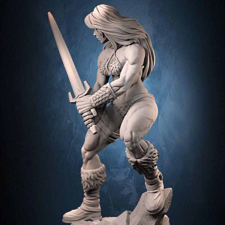Human Female Barbarian Fighter | UNPAINTED Resin Miniature 5 Sizes /Scale | Pathfinder | Dnd