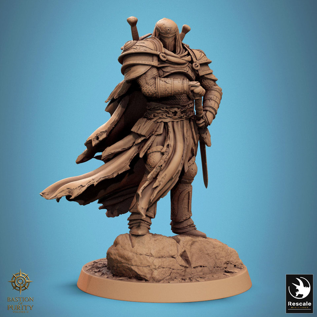 Paladin, Fighter,Battlemaster Sword, DnD 5e Unpainted Miniature| 28mm, 32mm,54mm,75mm,100mm Scales | Dungeons &amp; Dragons | Pathfinder