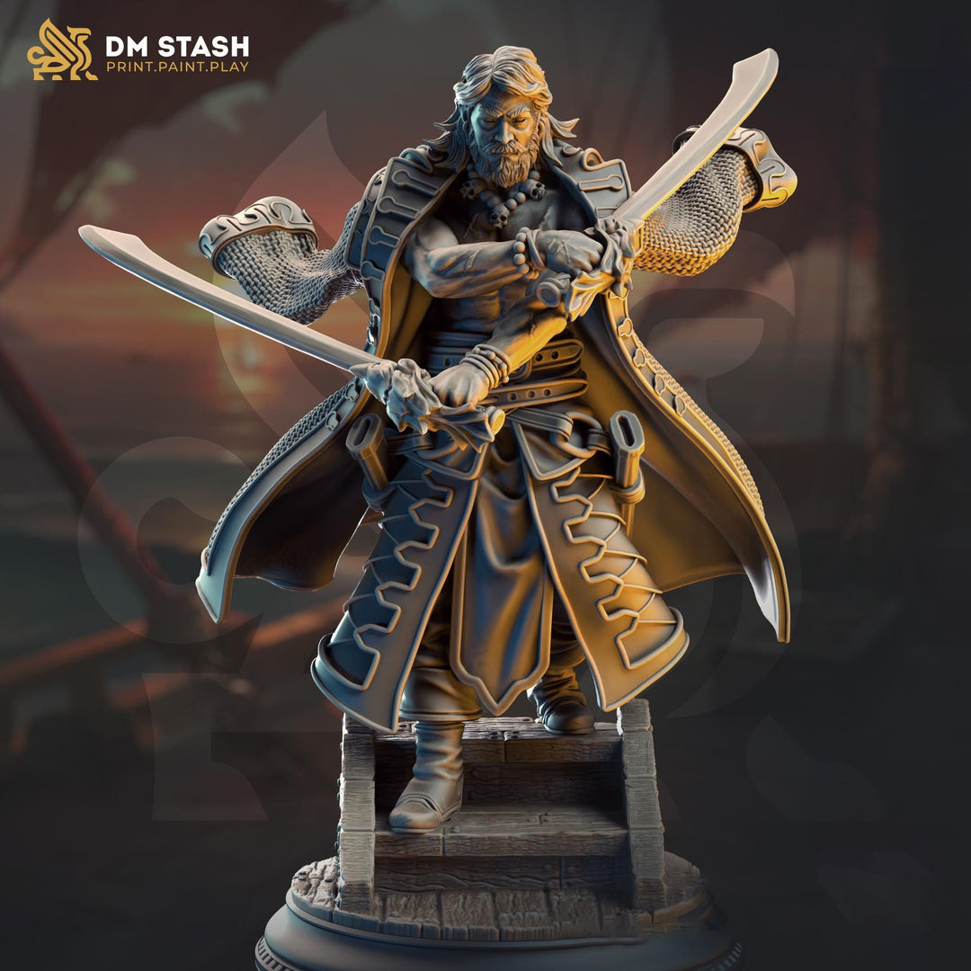 Human Fighter, Ranger, Rogue, Swashbuckler | Unpainted Miniature | 28mm, 32mm, 54mm,75mm, 100mm Scales | Pathfinder Figure | DnD |