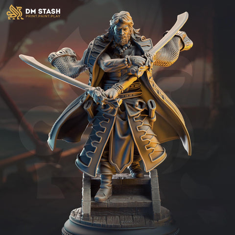 Human Fighter, Ranger, Rogue, Swashbuckler | Unpainted Miniature | 28mm, 32mm, 54mm,75mm, 100mm Scales | Pathfinder Figure | DnD |