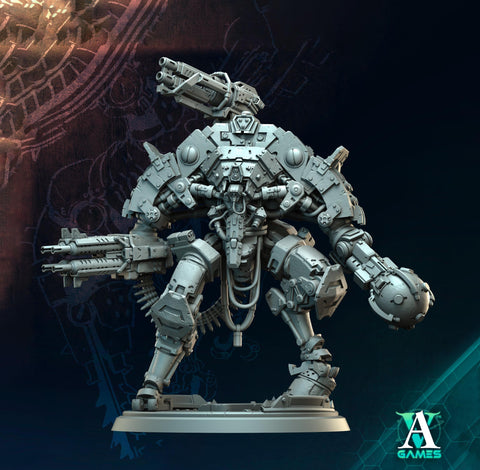 Sci-Fi Chaos Demon Prince Mech Miniature | 32mm, 40mm, 50mm, 65mm 80mm BASE SIZES | Resin Unpainted |