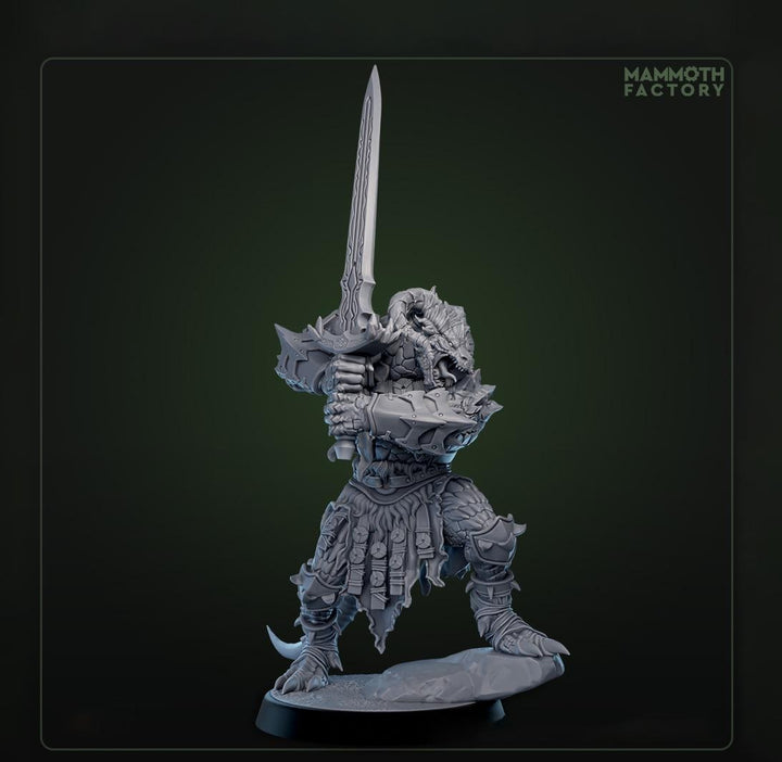 Dragonborn Ranger, Fighter, Paladin Sword | 28mm, 32mm,54mm, 75mm, 100mm Scale Resin Miniature | Dungeons and Dragons D&amp;D 5e | Pathfinder