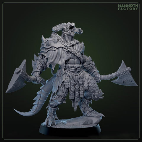 Dragonborn Barbarian, Ranger, Fighter Axe | 28mm, 32mm,54mm, 75mm, 100mm Scale Resin Miniature | Dungeons and Dragons D&D 5e | Pathfinder